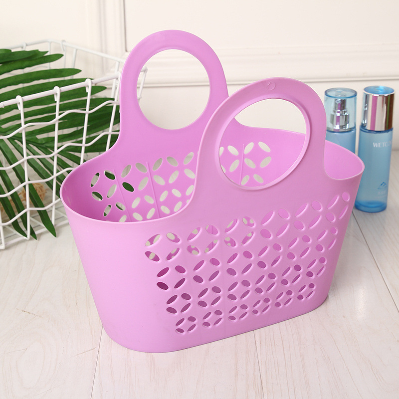 颜色可选手提塑料篮子洗澡蓝沐浴篮浴室洗浴篮收纳筐子小篮子浴筐产品图