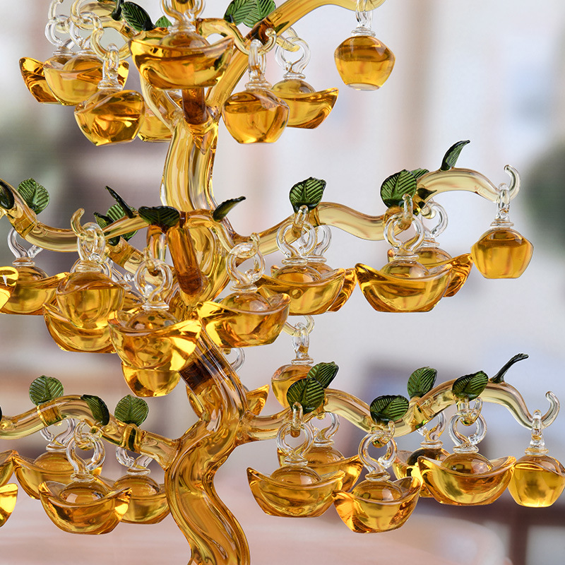 Crystal ingot tree, money tree, living room TV cabinet decoration gifts, housewarming home furnishings, money tree ornaments, Xiangyu crystal Specification image