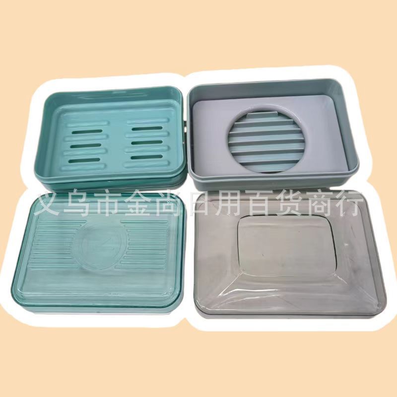 Creative bathroom balcony soap box, flip-top soap box, simple transparent plastic draining box, home dormitory soap box
