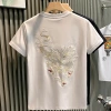 Casual fashion brand, national trend Heavy Industry, Qilin embroidery, high-end, light luxury men's T-shirt, short-sleeved, internet-famous bestseller, half-sleeved T-shirt Specification image