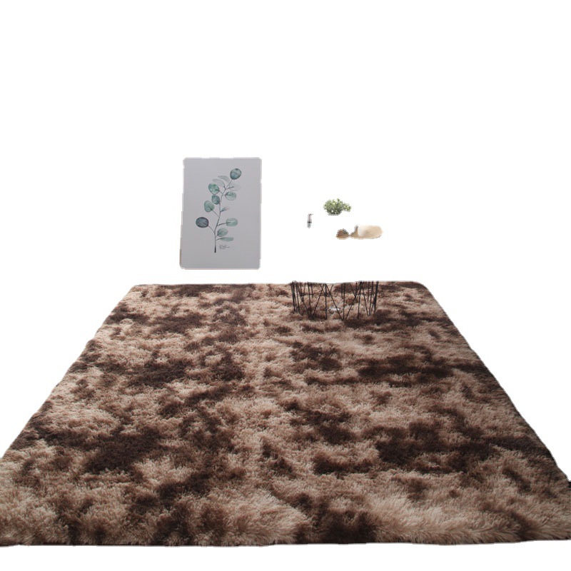 Nordic Ins Tie-Dye Carpet Gradient Long Velvet Living Room Carpet Bedroom Bed Blanket Net Red Long Silk Wool Carpet Floor Mat Item Picture