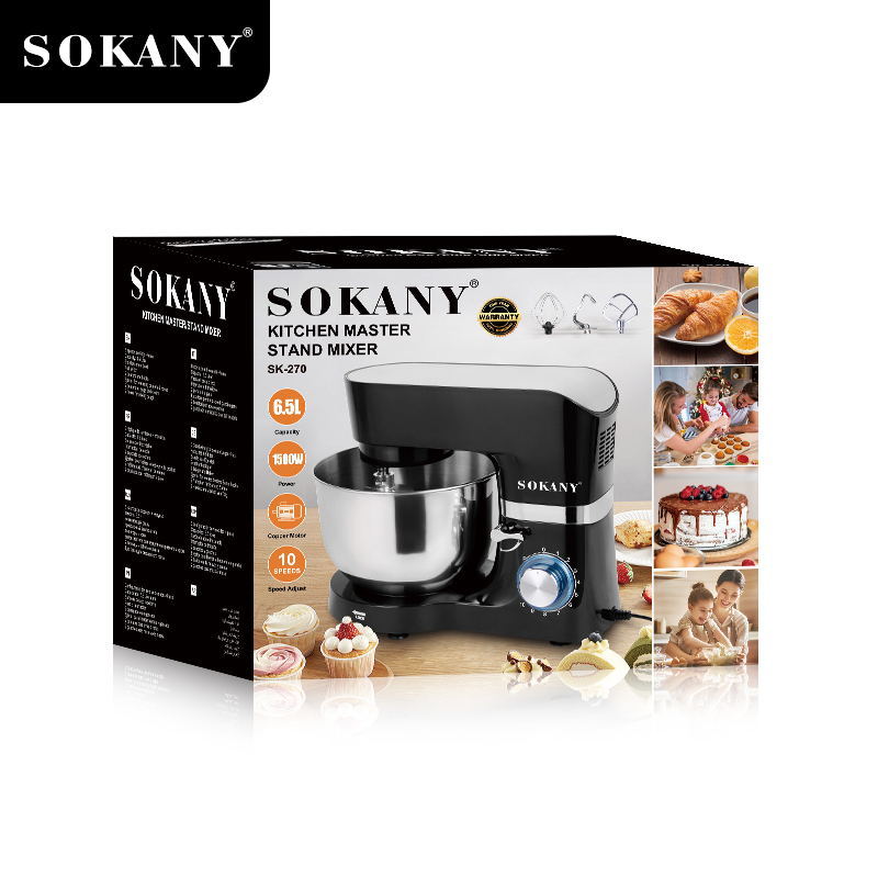 跨境热卖SOKANY270揉面机多功能家用和面机6.5L厨师机Stand Mixer详情图5