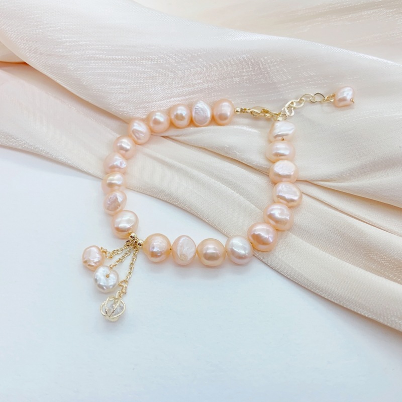 Sl086015 Simple Pearl Bracelet Women's Fresh Water Bracelet Simple Wind String Round Beads