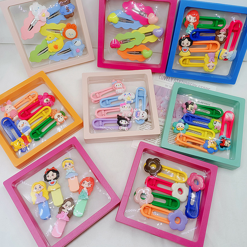 South Korea's New Hyuna Color Flower Hairpin Cartoon Sanrio Box Set Girl Cartoon Animal Duckbill Clip details Picture