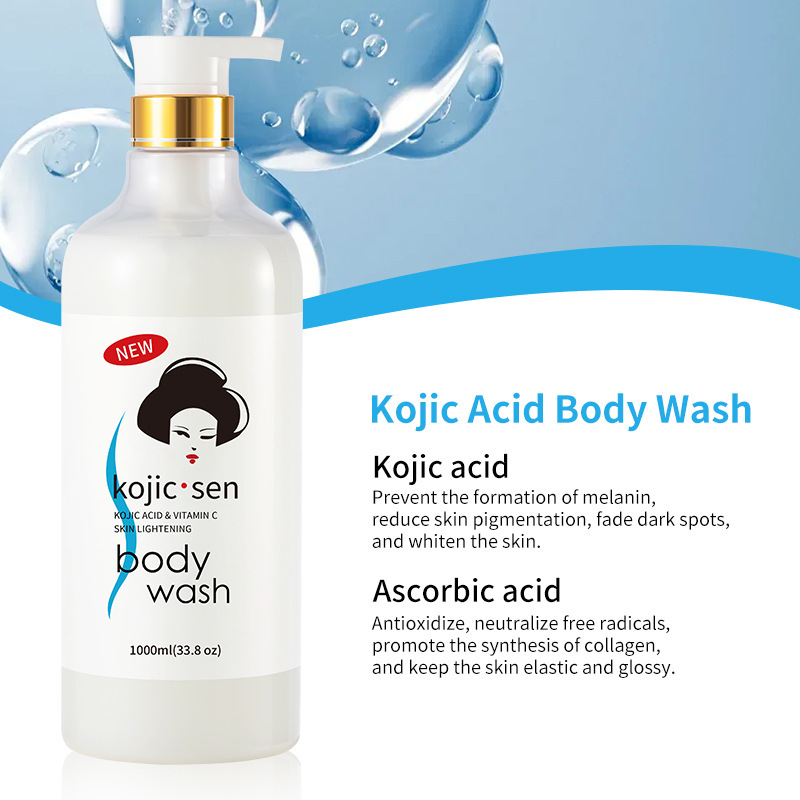Foreign trade Kojic acid Body Wash Perfume Type Long-lasting Fragrance Deep Cleansing Exfoliating Body Wash Large Bottle 1000ml Application Scenario