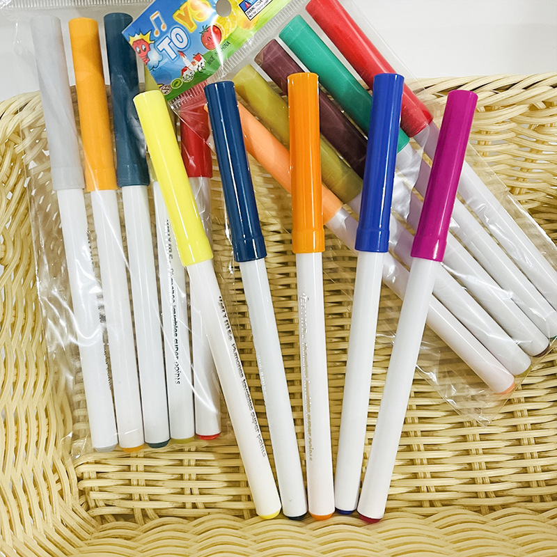 1元店6支装长款水彩笔 彩色水笔 学生水画笔 1元店商品