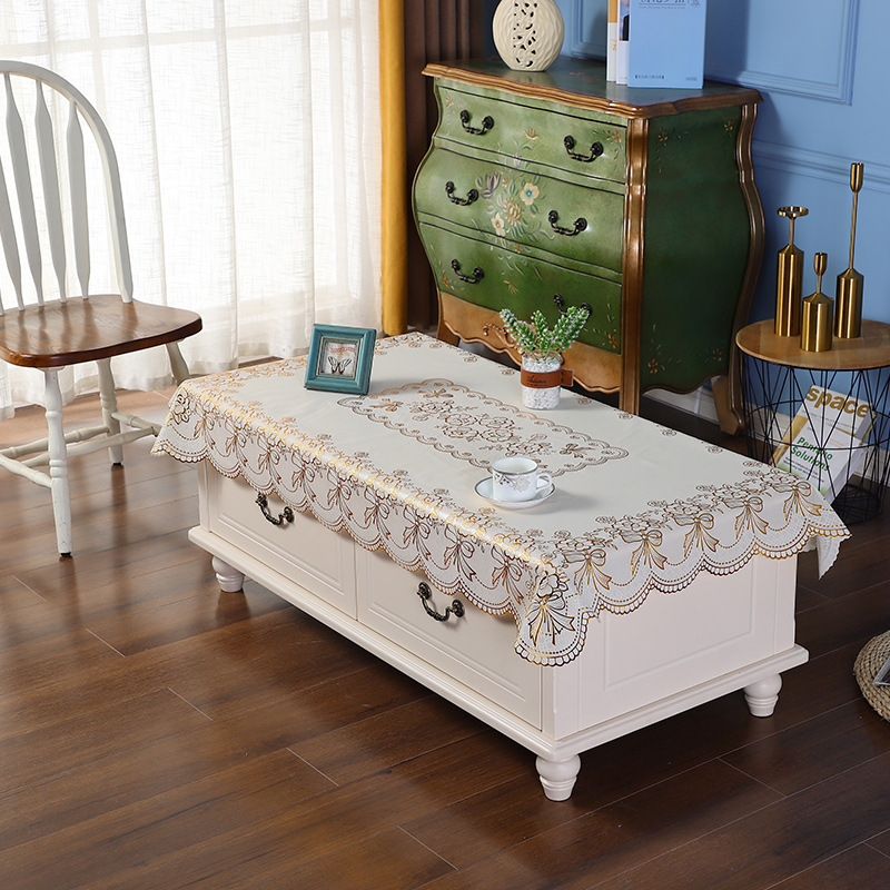 New Nordic Style Pvc Rectangular Flower Rich Tablecloth Waterproof And Oil-Proof Washless Table Cloth Household Coffee Table Mat details Picture