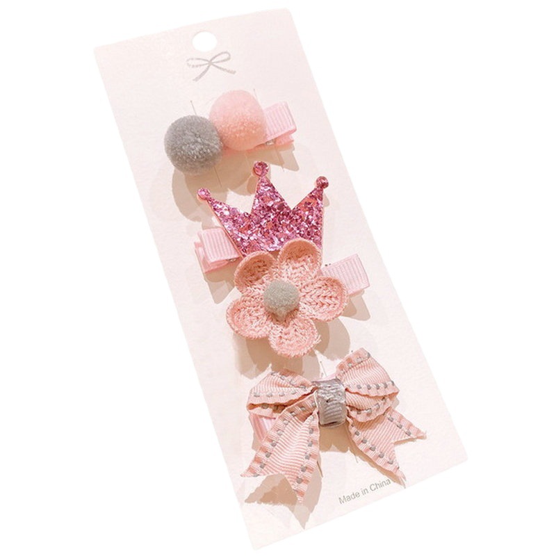 [One Also Hair] Baby Hairpin Cute Little Fresh Children's Hairpin Pink Cardstock Set Baby Clip Item Picture