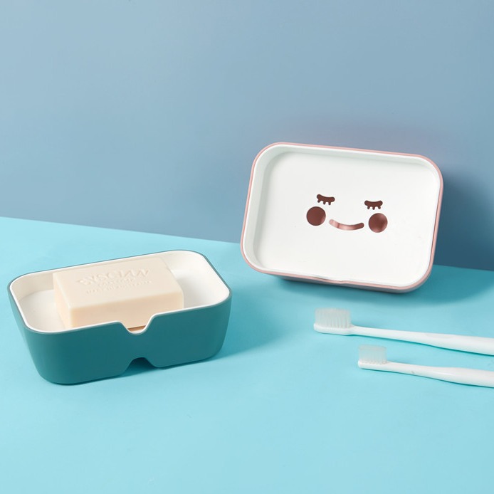 Plastic bathroom storage box, soap box, PP smiling soap box, soap box full figure