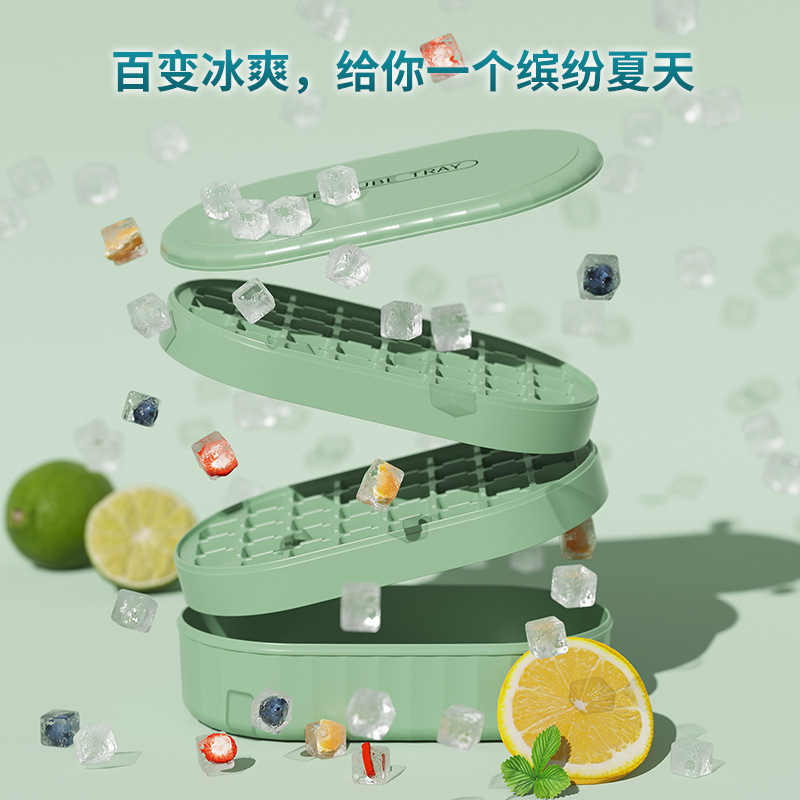 Ice Cube Frozen Ice Block Mold Home Refrigerator Quick-Frozen Ice Cube God Homemade Ice Pellets With Cover Silicone Ice Storage Box Ice Mold details Picture