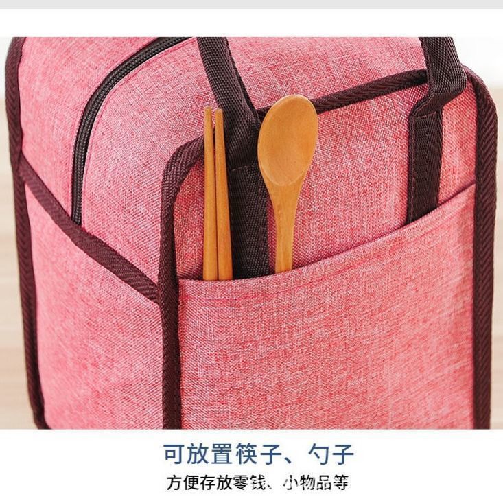 Lunch box, handbag, insulated bag, aluminum foil thickened bento bag, lunch box bag, student, hospital, large meal bag, office worker Application Scenario