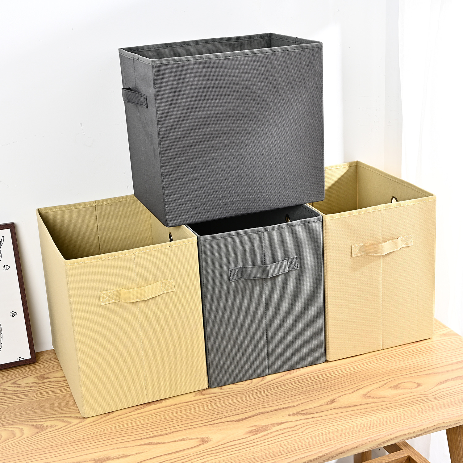 Oxford Cloth Folding Storage Box Home Cloth Dirty Clothes Frame Box Clothes Snacks Toys Finishing Storage Box Wholesale details Picture