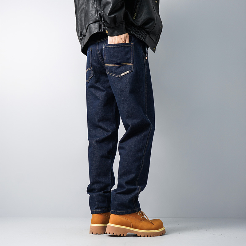 Jeans, men's American retro casual loose washable straight-leg pants, fashionable, versatile, trendy, slimming and cool long pants