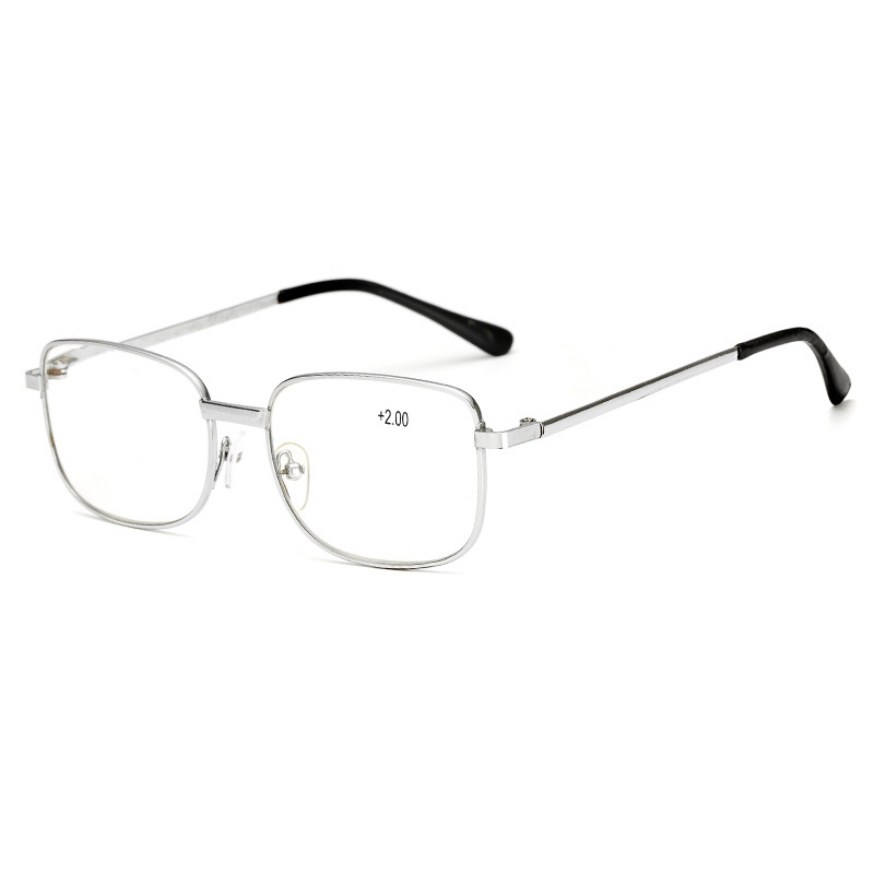 Wholesale of metal iron foot reading glasses and fashionable resin presbyopia glasses by street vendors Specification image