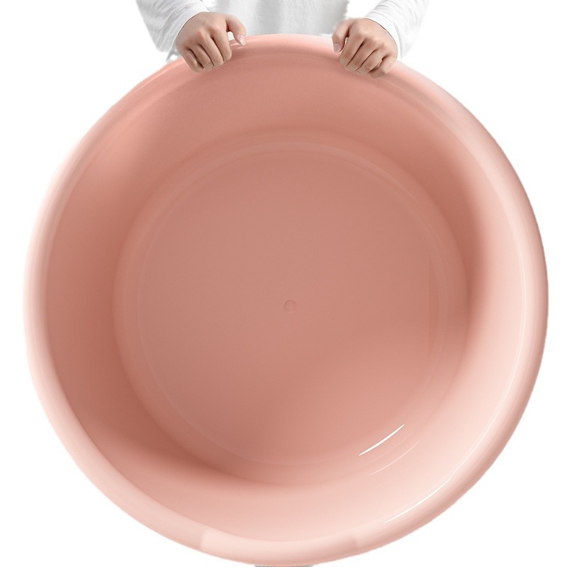 The plastic basin is a large household plastic bath basin, dormitory basin, foot bath basin, thickened and durable, and infant sitting bath basin Item Picture