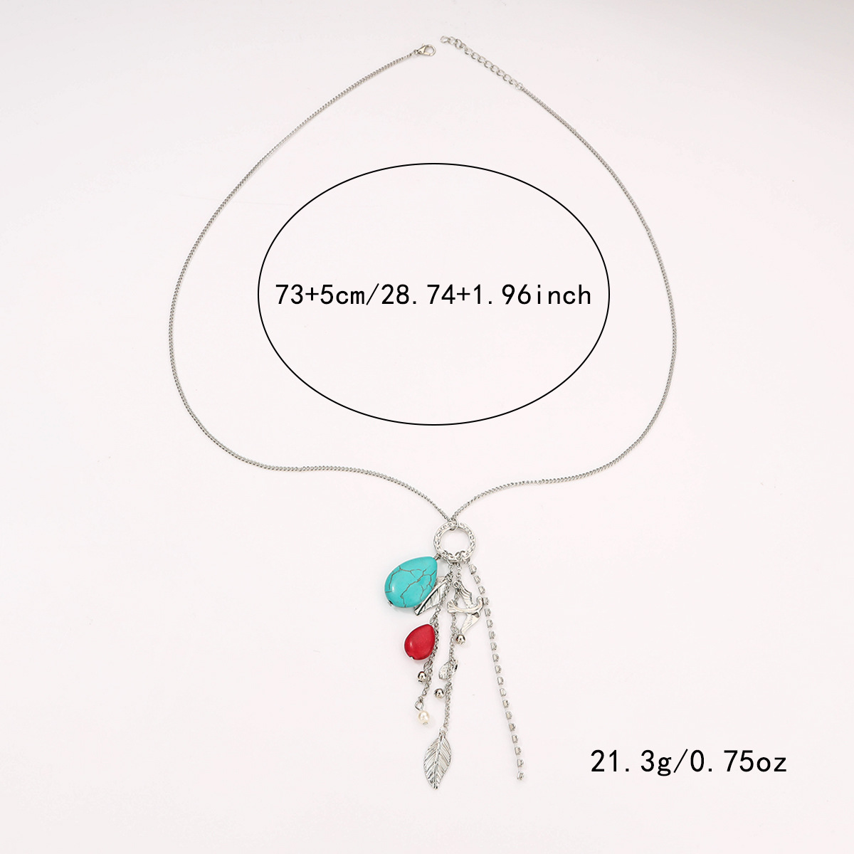 New Hip Hop Rap Personality Alloy Necklace Natural Stone Feather Pendant Collarbone Chain Long Collar Accessories Wholesale Application Scenario