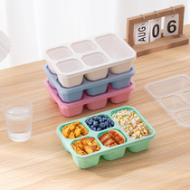 Cross-border multi-compartment lunch box Microwavable plastic lunch box Children's snack fruit tray Home refrigerator fresh-keeping box