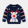 欧美风童装男童圣诞小鹿套头毛衣秋新款跨境直供儿童彩条袖针织衫图