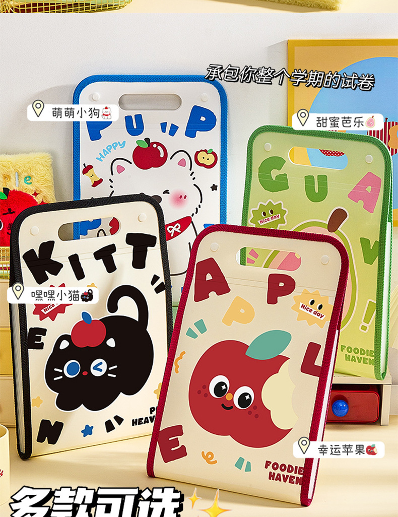 a4手提文件夹试卷袋多层大容量手拎式风琴包小学生专用卷子收纳袋详情2