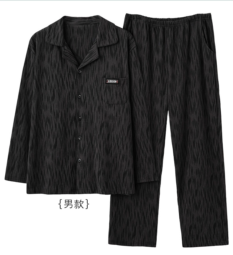 Spring and autumn couple pajamas for women, autumn for men, home wear, long-sleeved shirts, long pants sets, cardigans with front buttons and lapels, casual and home-style pic 66