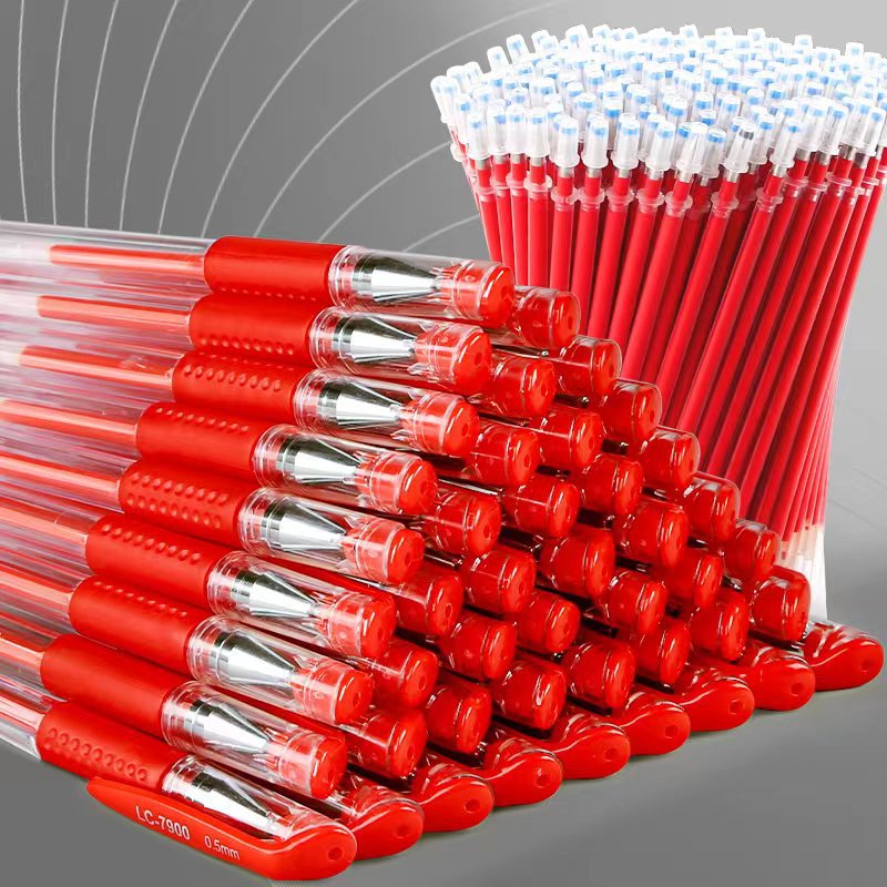 0.5mm红色中性笔教师红笔老师专用批改作业水笔学生用水性笔批发