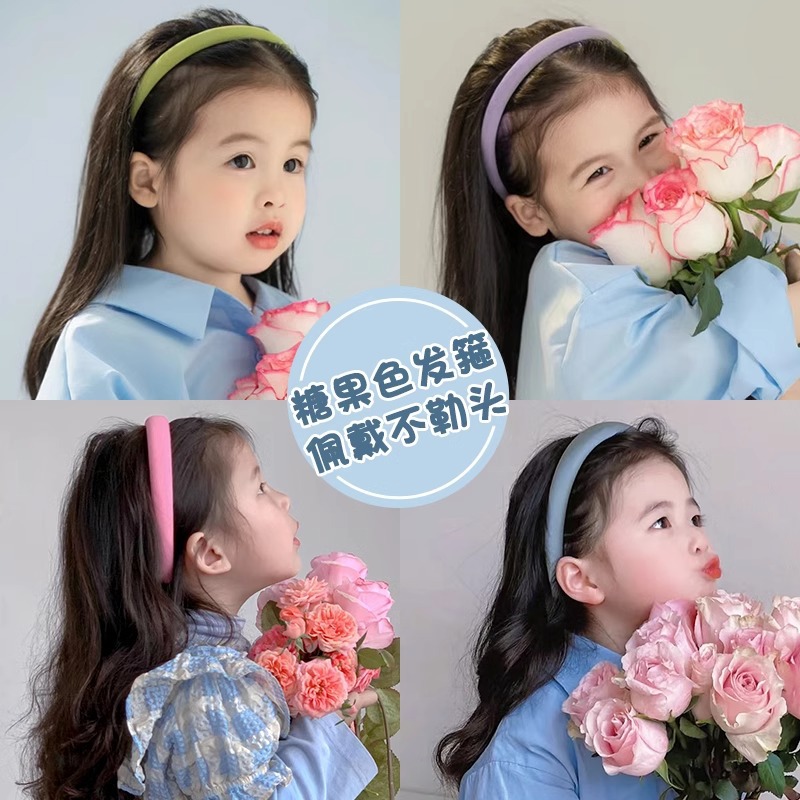 2025韩国新款儿童发箍刘亦菲同款绿色头箍发卡女童高颜值发捆头饰