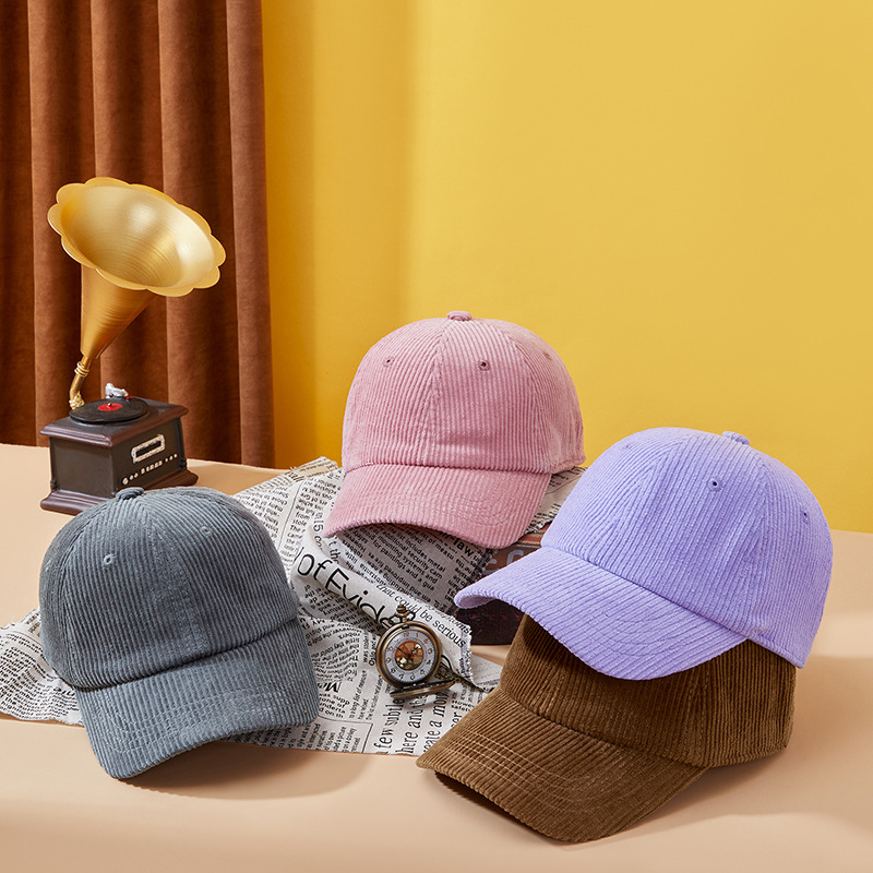2023 Spring And Summer New South Korean Corduroy Baseball Cap Ladies Soft Top Outdoor Cap Wholesale details Picture