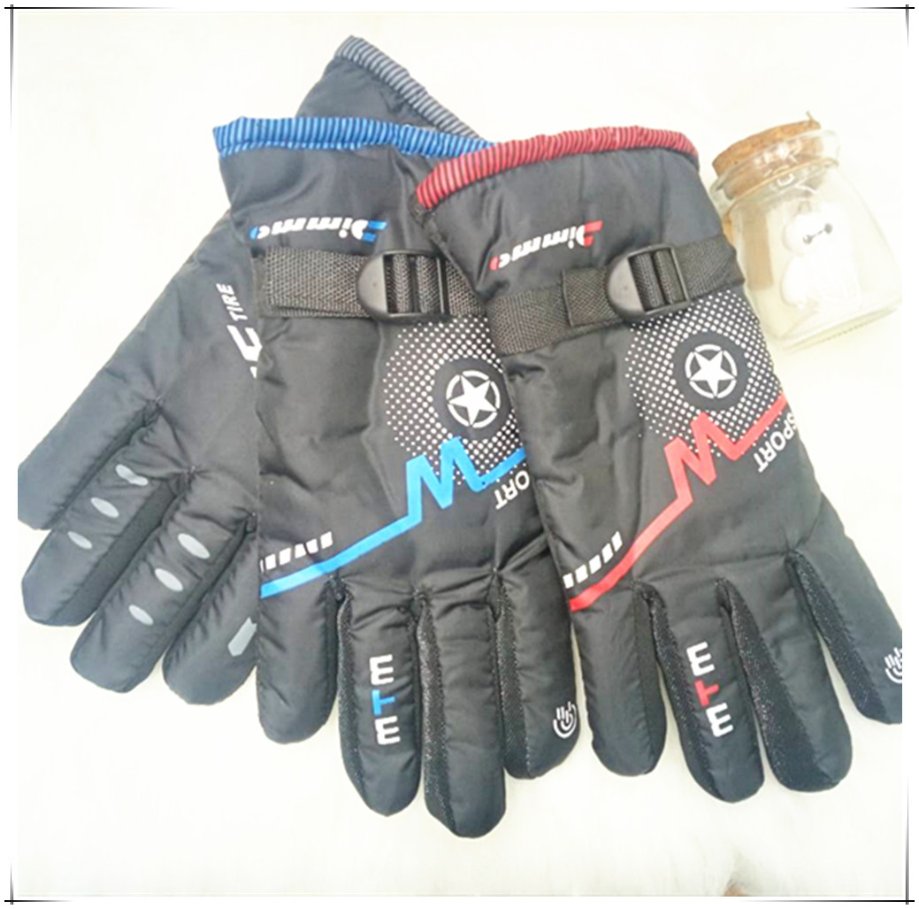 Cross-border men's warm gloves, outdoor skiing, motorcycle and electric bike riding gloves, riding with fleece and thickened, wholesale