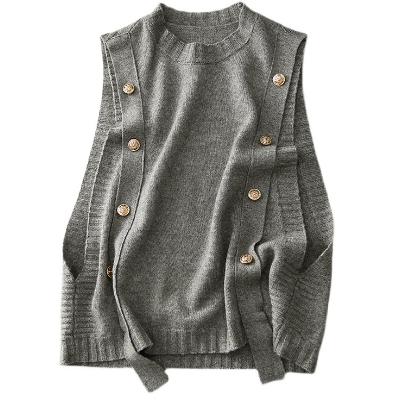 The Korean-style fresh and cute vest girl in the spring and autumn of 2022 is a trendy Internet celebrity with a slimming and youthful look. This knitted vest top is a trendy girl Item Picture