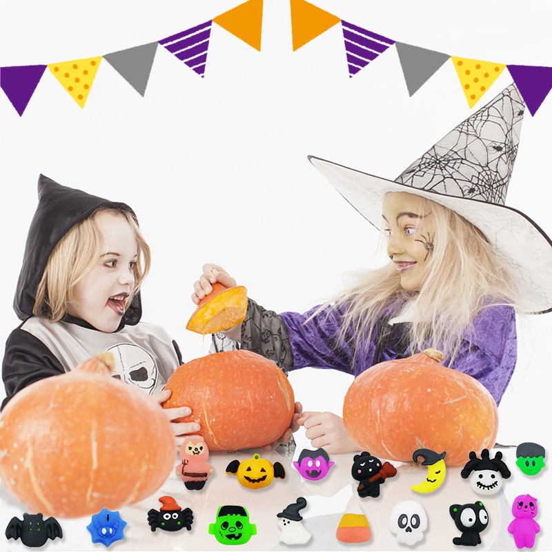 Cross-border bestseller TPR Halloween Dumplings Kneading Fun Gifts, stress-relieving and venting toys, super cute pumpkin ghost dumplings Application Scenario