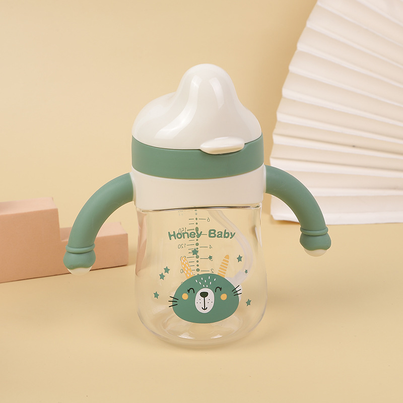 Manufacturers Directly Supply Baby Cartoon Wide Mouth Bottle Children Sippy Cup Wide Diameter Baby Bottle Specification drawing