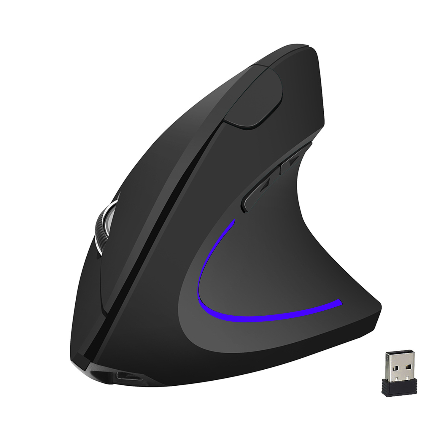 Vertical Mouse, 2.4G Wireless Mouse, Cross-Border Ergonomic Mouse, Light-Emitting Dual-Mode Silent Photoelectric Bluetooth Mouse Item Picture