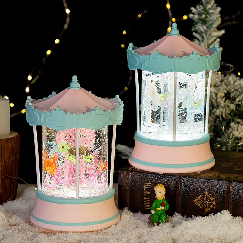 Led Light Crystal Ball Automatic Snow Carousel Music Box Music Box Presents A Birthday Gift To Friends details Picture