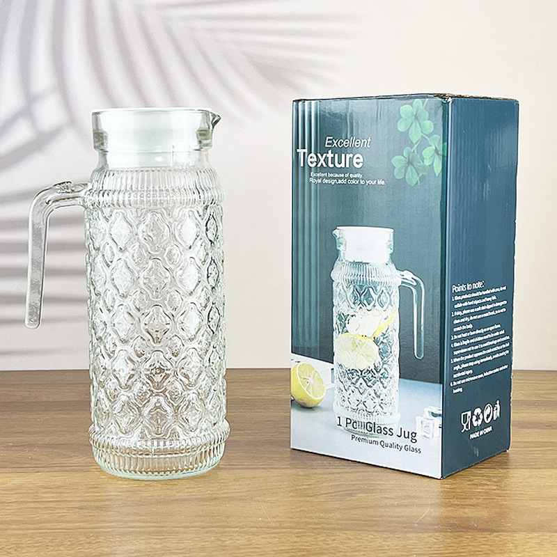 玻璃八角壶/冷水壶/塑料果汁壶带龙头/单个玻璃水壶/酒店用品产品图