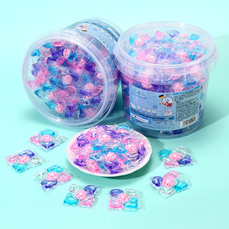Five-in-one laundry gel beads for deep cleaning and stain removal, family set, long-lasting fragrance, concentrated laundry liquid Specification image
