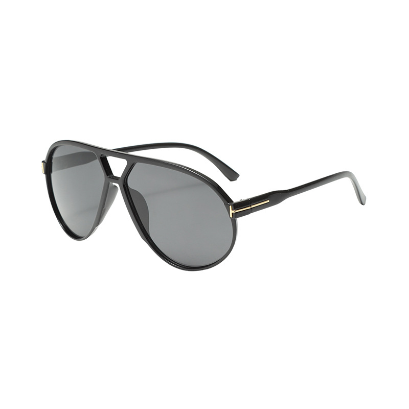 New cross-border fashion double-beam sunglasses, European and American personality T-shaped aviator sunglasses, outdoor driving, fishing and sun protection sunglasses Item Picture