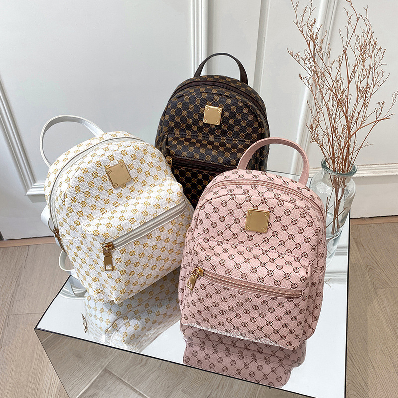 Cross-border women's front pocket printed small backpack 2025 Autumn/Winter Korean version New personalized daily loose change small bag Item Picture