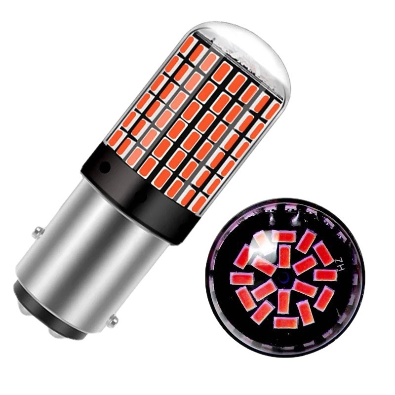 Automotive LED brake light T20-144SMD-3014 high-brightness bulb anti-stroboscopic 1156 turn signal red, white and yellow Item Picture