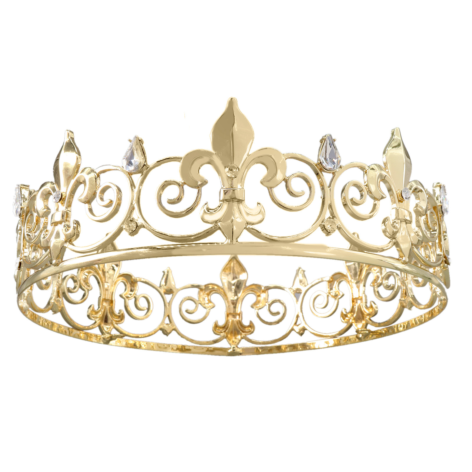 Men's king and queen crowns, hair accessories, headwear, performance headwear, suitable for both men and women, prince and princess beauty pageant champion crowns Item Picture