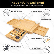 Three-draw cheese board, cheese board set