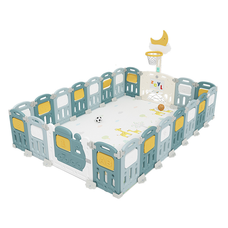 Playpen Children's play crawling mat guardrail baby on the floor to learn to walk indoor home foldable security fence Item Picture