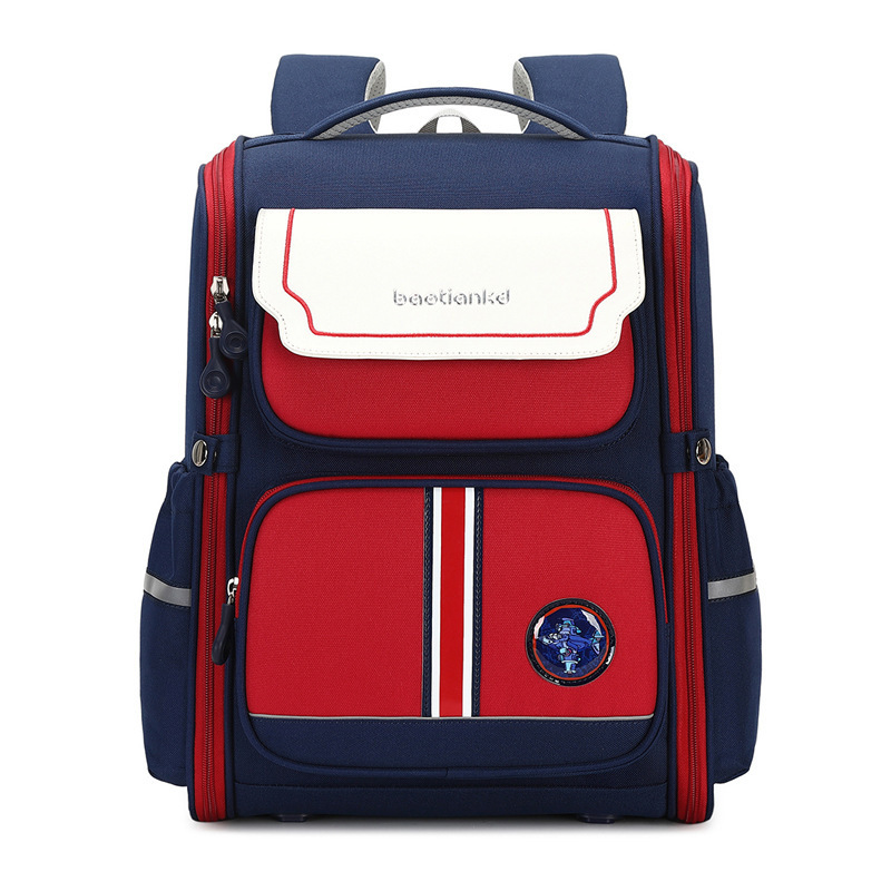 New Children's Schoolbag Men And Women British Wind Primary School Students Ridge Relief Backpack 136Th Grade Light Backpack Item Picture