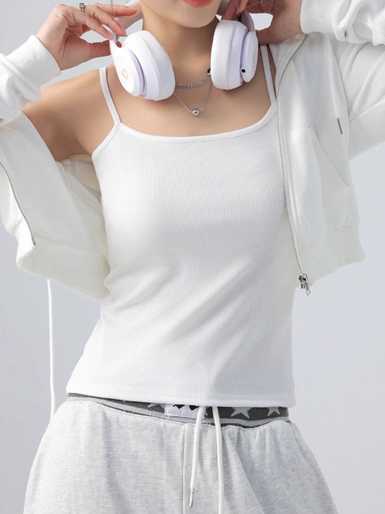 Women's Summer Thin White Wear A Small Vest Large Size Anti-Leakage Ice Silk Thread Cotton With A Bottom Coat details Picture