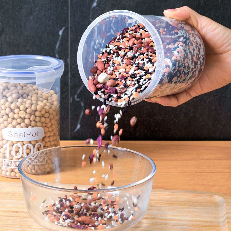 Plastic Multigrain Jar Kitchen Food Sealed Jar Storage Transparent Storage Sealed Storage Box Milk Powder Can Five Grain Milk Specification drawing