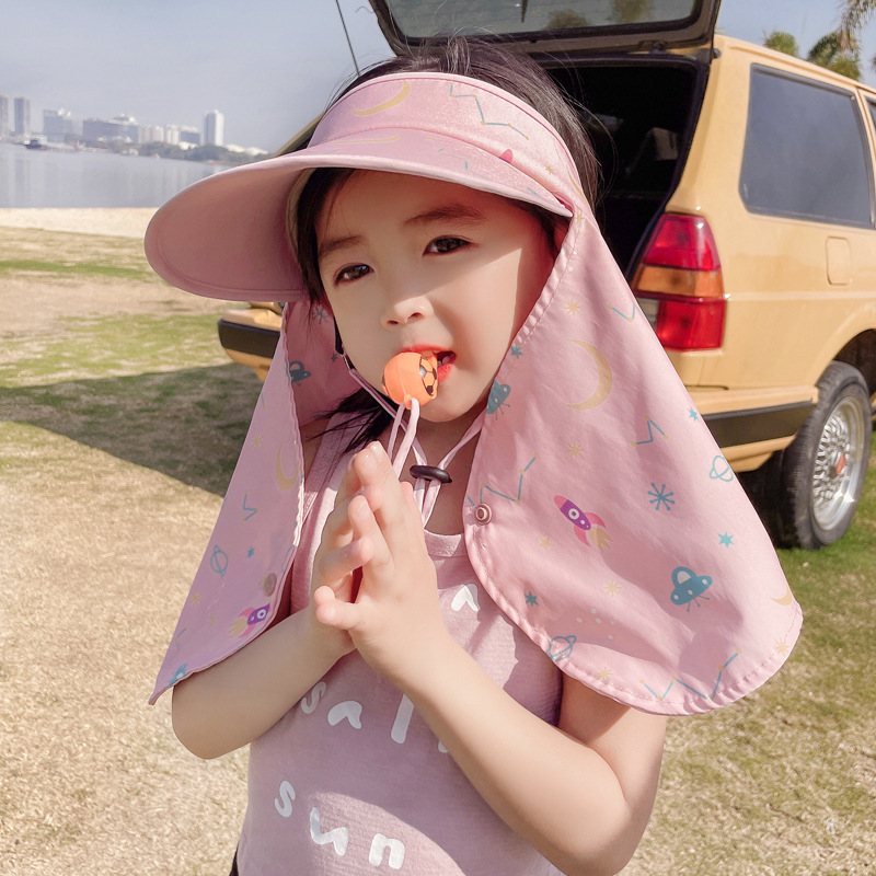 Summer new children's hats, suitable for both boys and girls, sun hats with a full brim, baby shawl sun hats