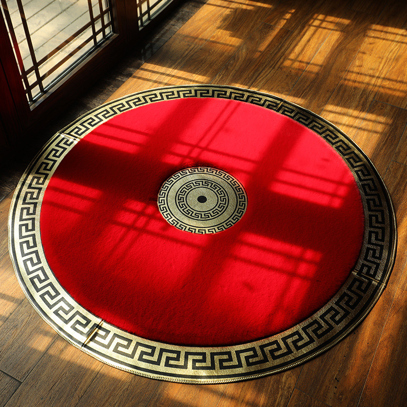 批发新中式家用圆形地毯 防滑耐脏客厅卧室土耳其原版装饰地垫