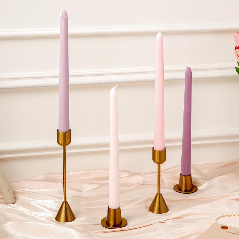25CM long pole conical candle, wedding banquet atmosphere, 10-inch colorful smokeless candle Application Scenario