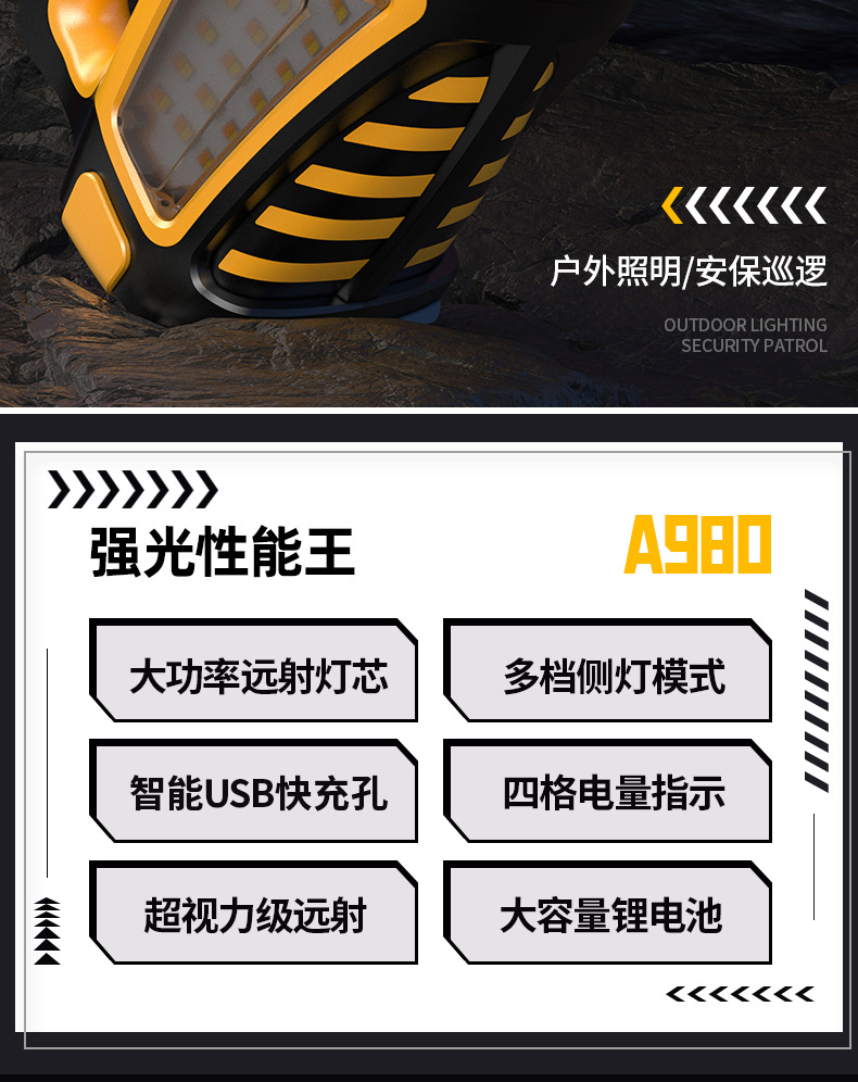 LED大功率强光手电筒户外充电超亮远射长续航家用手提探照灯批发详情1