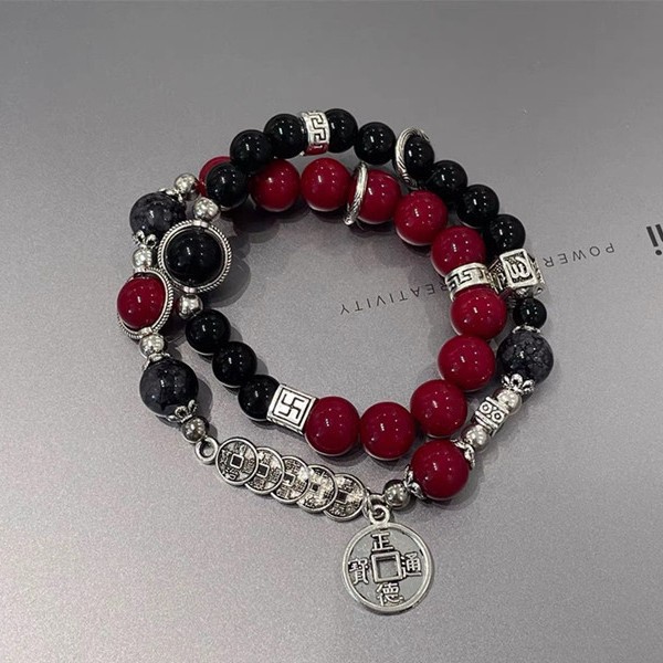 Original handcrafted rope and beaded women's bracelet, trendy men's bracelet, niche design, new Chinese-style jewelry for couples Application Scenario