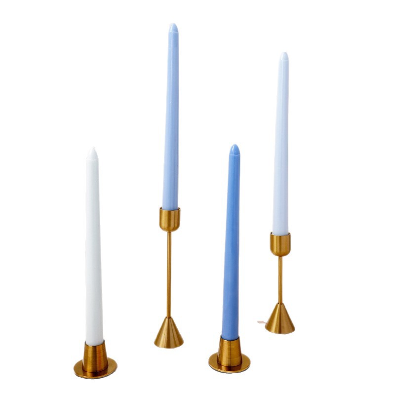 25CM long pole conical candle, wedding banquet atmosphere, 10-inch colorful smokeless candle Item Picture